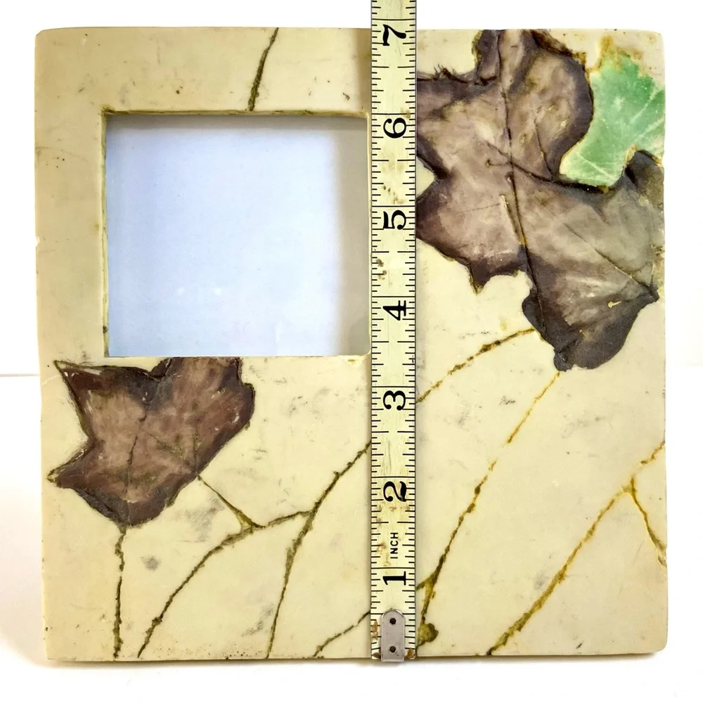 World Bazaars Stone Leaf Picture Frame